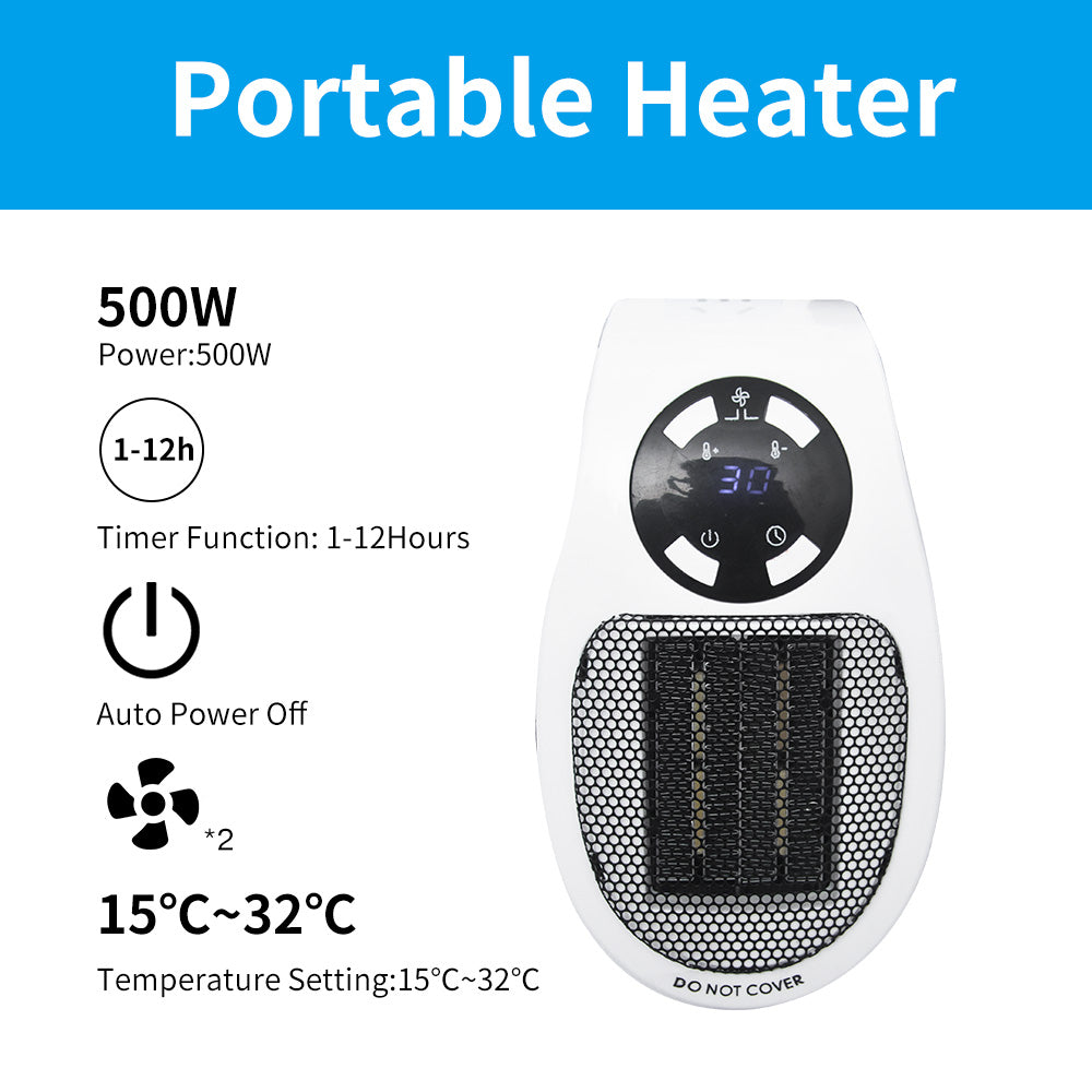 Portable Electric Heater Wall Fan Heater